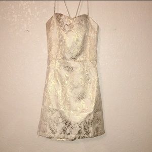 Cream/Gold Mini Dress